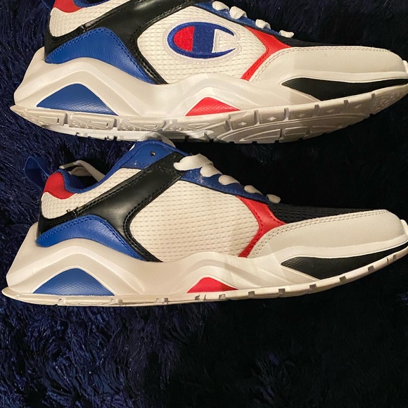 MENS RED WHITE ROYAL BLUE/BLACK Champion SNEAKERS  9MED - Picture 6 of 8